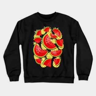 Watermelon and Pineapple Juicy Pattern Crewneck Sweatshirt